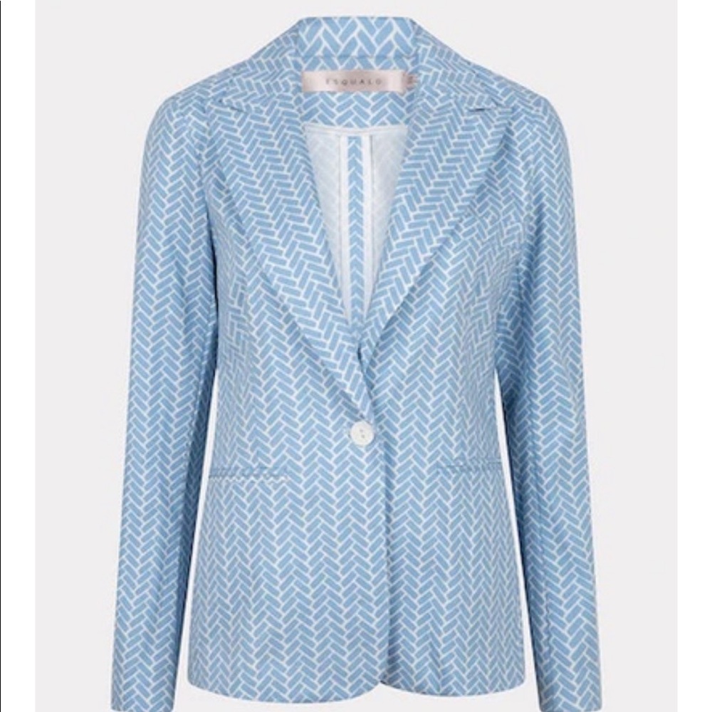NWT Esqualo Blazer - Blue Herringbone - Size Small